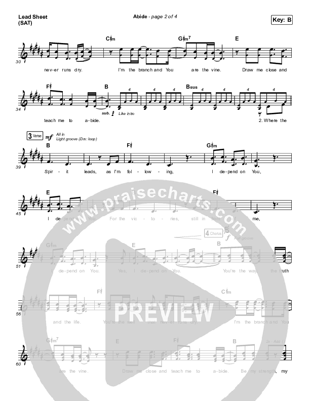 Abide (Live) Lead Sheet (SAT) (The Worship Initiative / Shane & Shane)