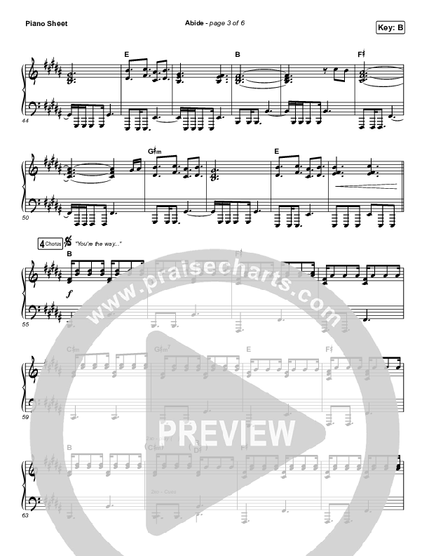 Abide (Live) Piano Sheet (The Worship Initiative / Shane & Shane)