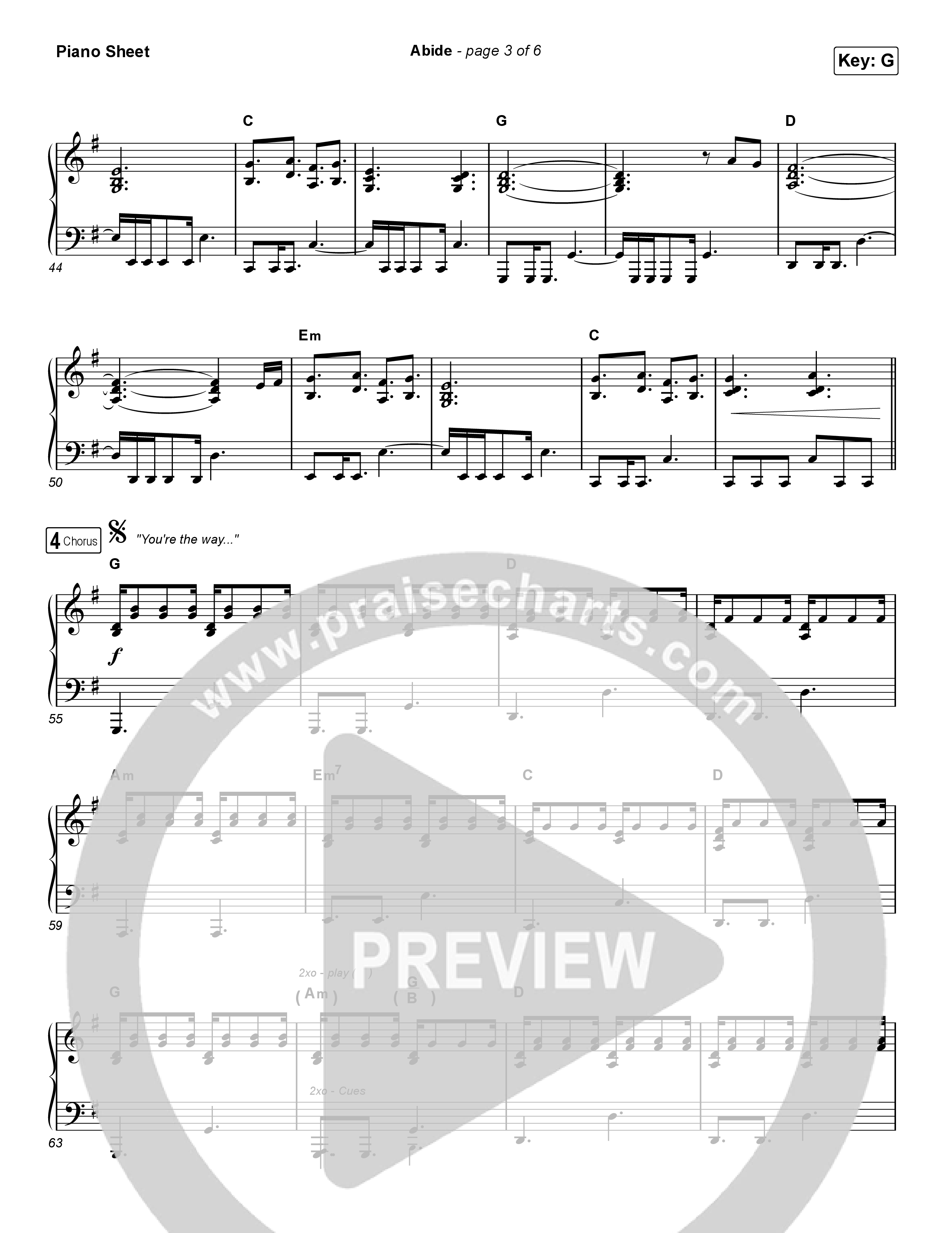 Abide (Live) Piano Sheet (The Worship Initiative / Shane & Shane)
