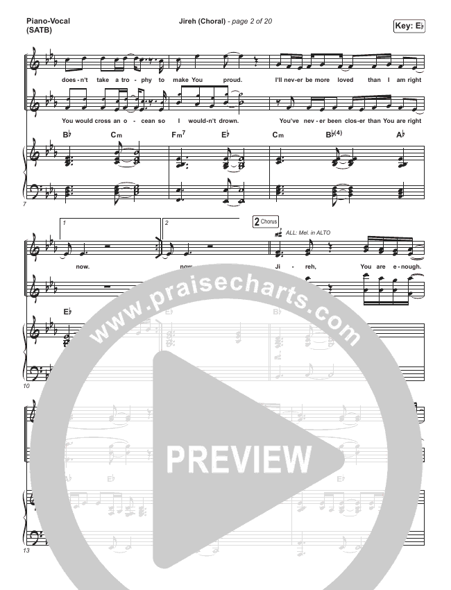 Jireh (Choral) Sheet Music PDF (PraiseCharts Choral / Maverick City