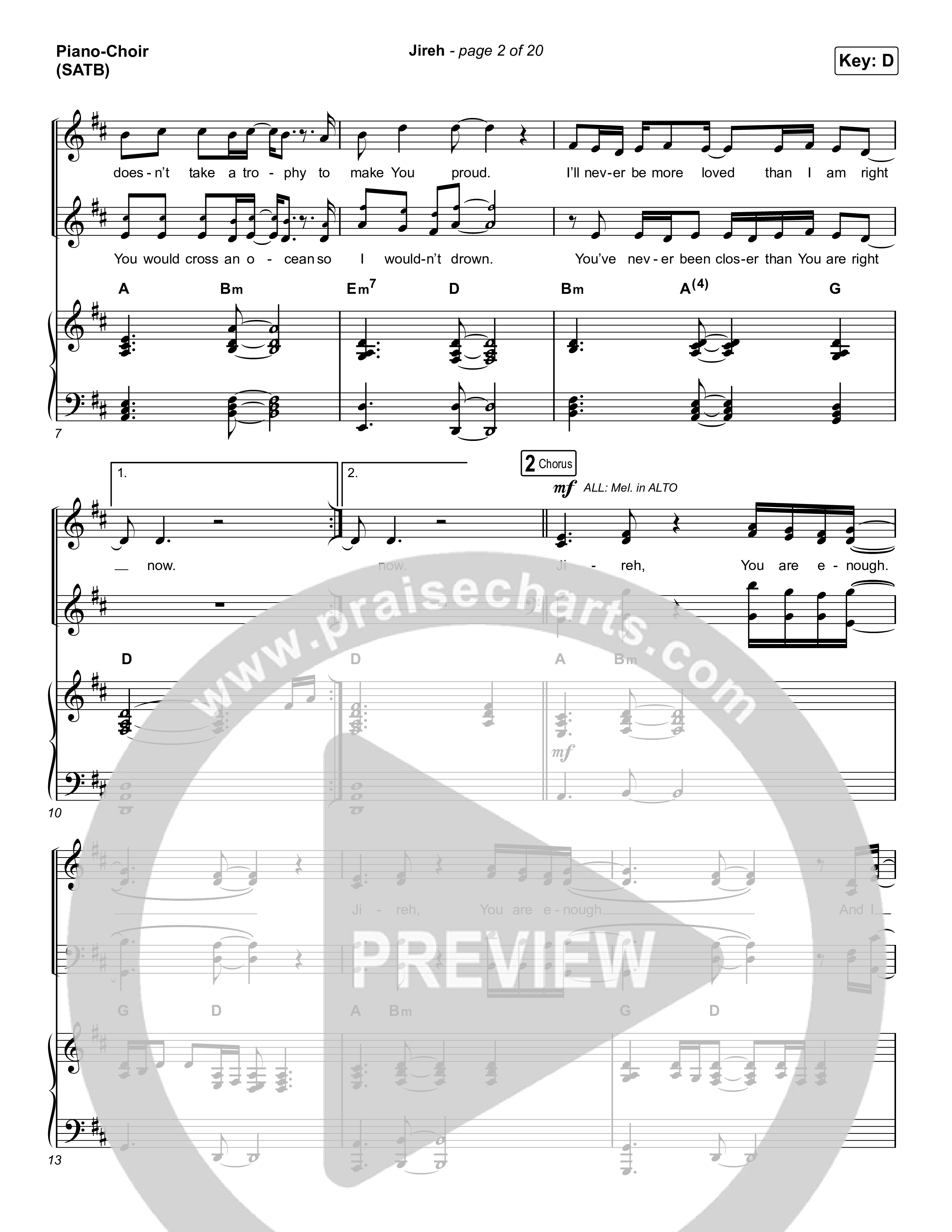 Jireh (Choral Anthem SATB) Piano/Choir (SATB) (Maverick City Music / Elevation Worship / Arr. Luke Gambill)