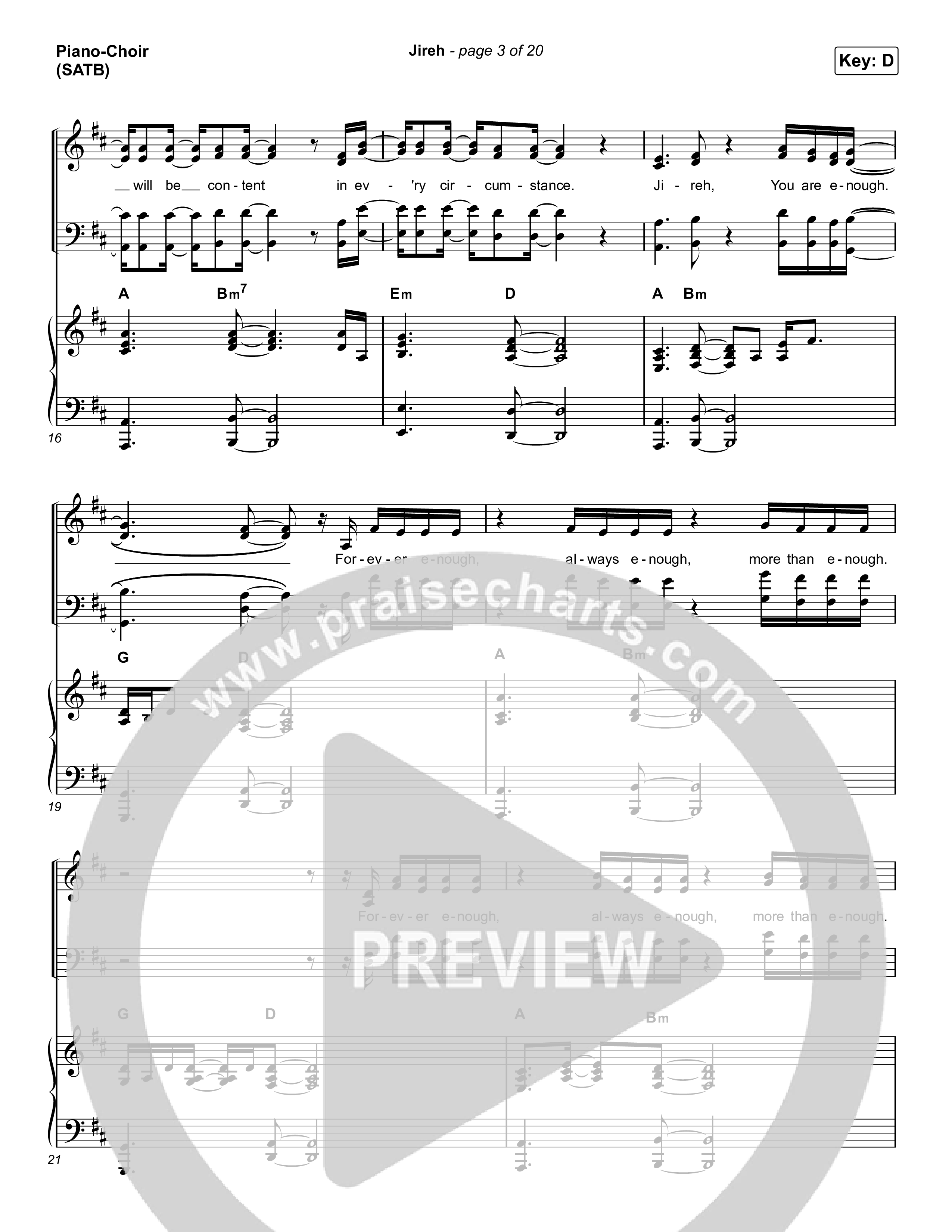 Jireh (Choral Anthem SATB) Piano/Choir (SATB) (Maverick City Music / Elevation Worship / Arr. Luke Gambill)