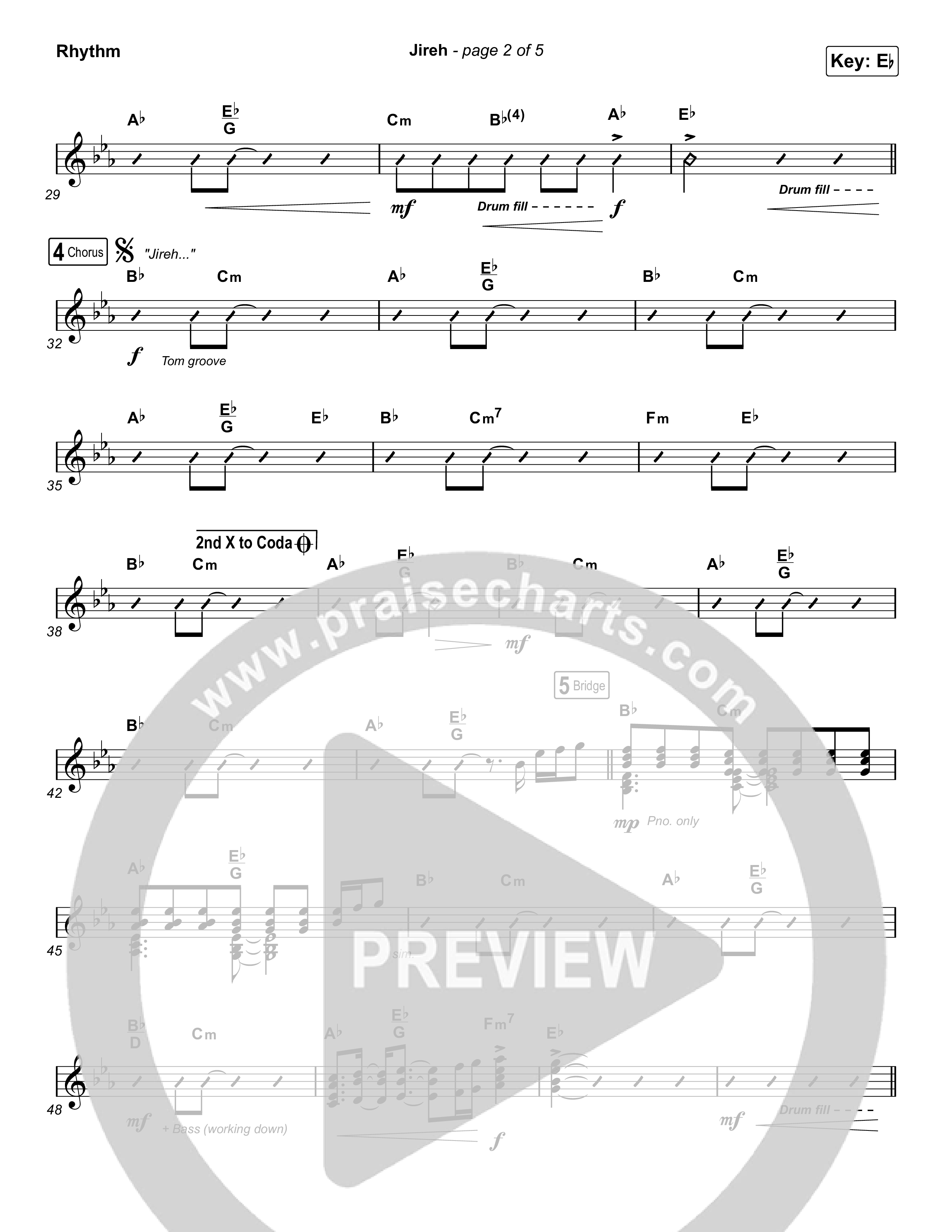 Jireh (Choral Anthem SATB) Rhythm Chart (Maverick City Music / Elevation Worship / Arr. Luke Gambill)