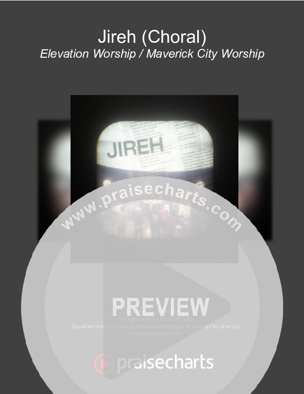 Jireh (Choral Anthem SATB) Cover Sheet (Maverick City Music / Elevation Worship / Arr. Luke Gambill)