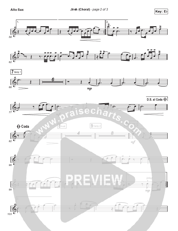 Jireh (Choral Anthem SATB) Alto Sax (Maverick City Music / Elevation Worship / Arr. Luke Gambill)