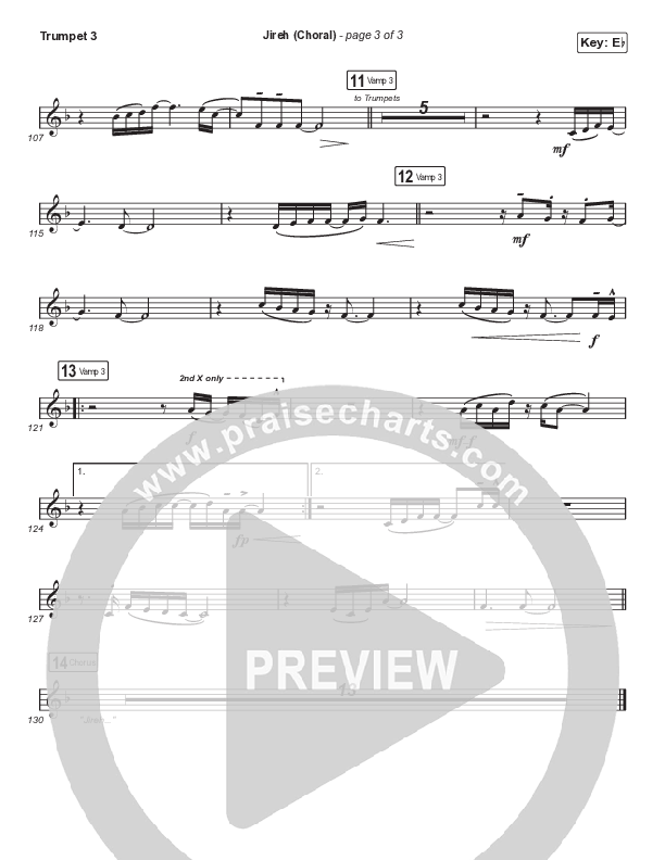Jireh (Choral Anthem SATB) Trumpet 3 (Maverick City Music / Elevation Worship / Arr. Luke Gambill)