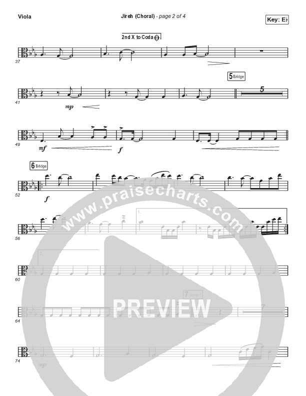 Jireh (Choral Anthem SATB) Viola (Maverick City Music / Elevation Worship / Arr. Luke Gambill)