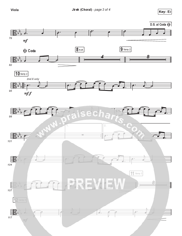Jireh (Choral Anthem SATB) Viola (Maverick City Music / Elevation Worship / Arr. Luke Gambill)