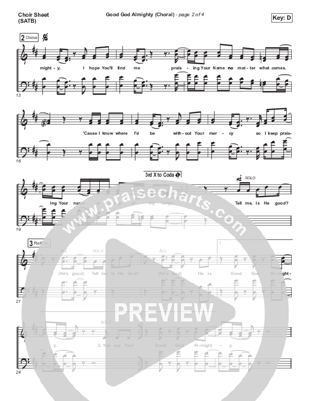 Good God Almighty (Choral Anthem SATB) Choir Sheet (SATB) (Crowder / Arr. Luke Gambill)