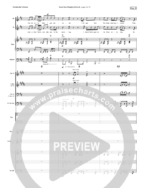 Good God Almighty (Choral Anthem SATB) Conductor's Score (Crowder / Arr. Luke Gambill)