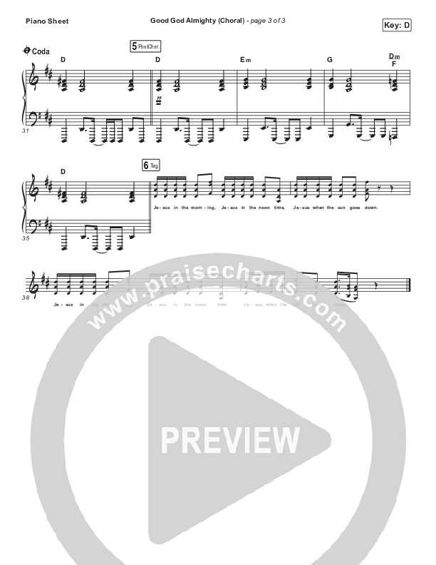 Good God Almighty (Choral Anthem SATB) Piano Sheet (Crowder / Arr. Luke Gambill)