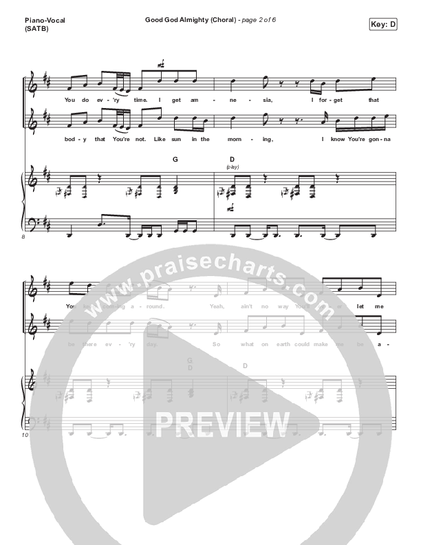 Good God Almighty (Choral Anthem SATB) Piano/Vocal Pack (Crowder / Arr. Luke Gambill)