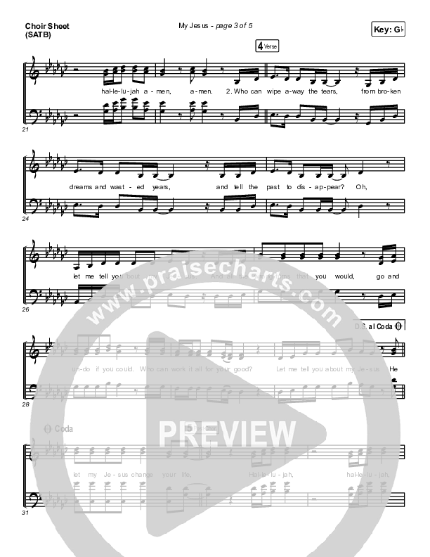 My Jesus Choir Sheet (SATB) (Anne Wilson)