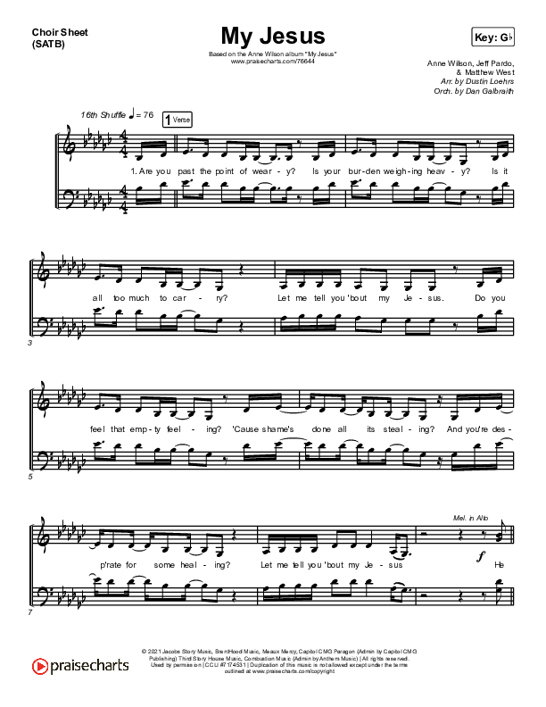 My Jesus Choir Sheet (SATB) (Anne Wilson)