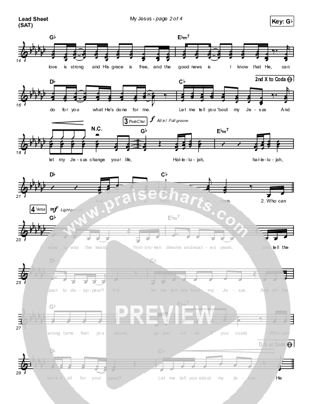 My Jesus Lead Sheet (SAT) (Anne Wilson)