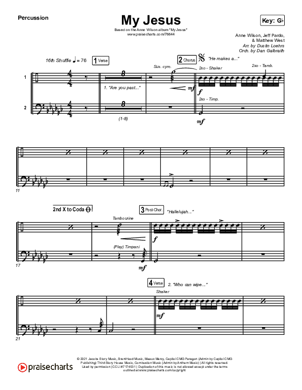 My Jesus Percussion (Anne Wilson)