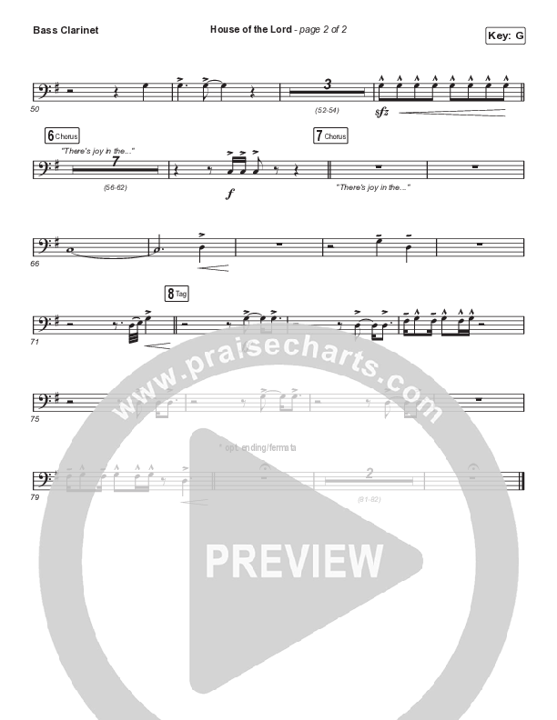 House Of The Lord (Choral Anthem SATB) Bass Clarinet (Phil Wickham / Arr. Cliff Duren / Mason Brown)