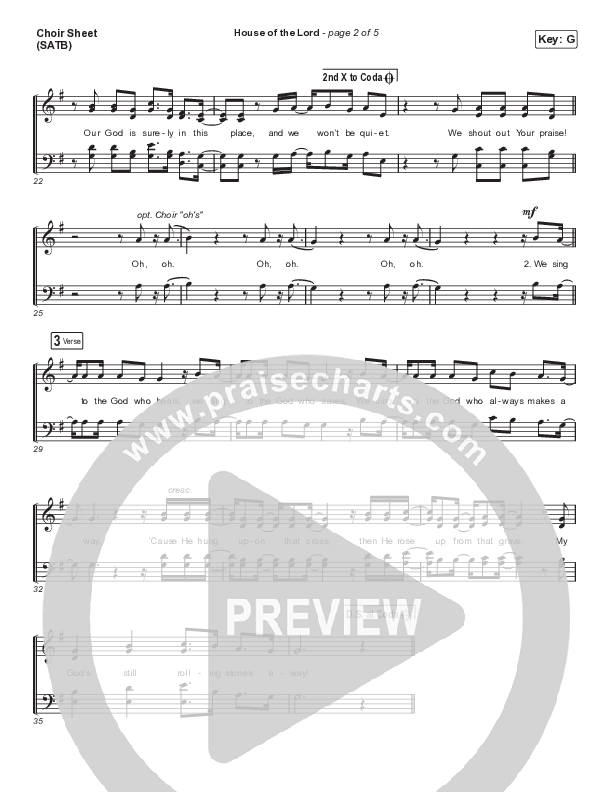 House Of The Lord (Choral Anthem SATB) Choir Sheet (SATB) (Phil Wickham / Arr. Cliff Duren / Mason Brown)