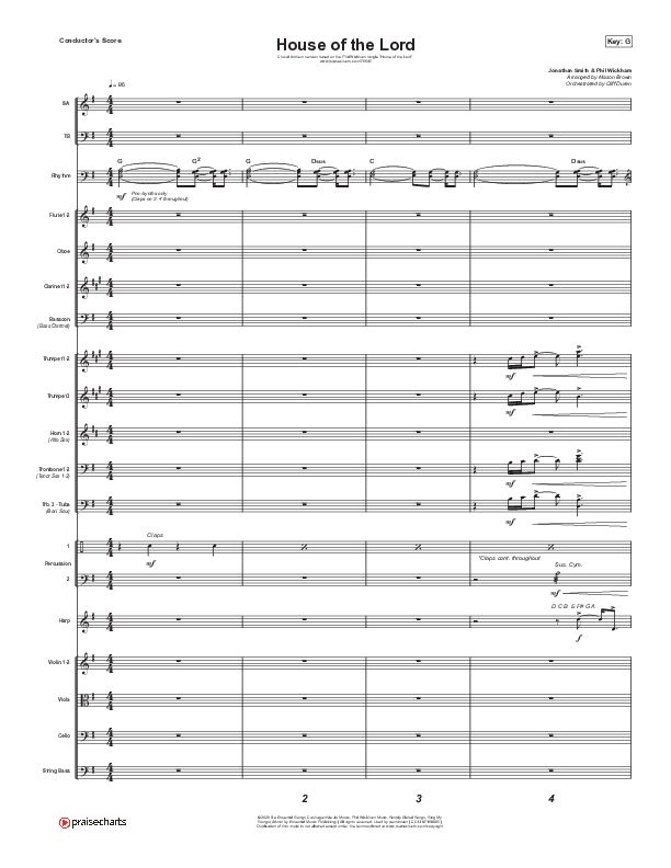 House Of The Lord (Choral Anthem SATB) Conductor's Score (Phil Wickham / Arr. Cliff Duren / Mason Brown)
