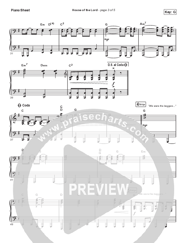 House Of The Lord (Choral Anthem SATB) Piano Sheet (Phil Wickham / Arr. Cliff Duren / Mason Brown)