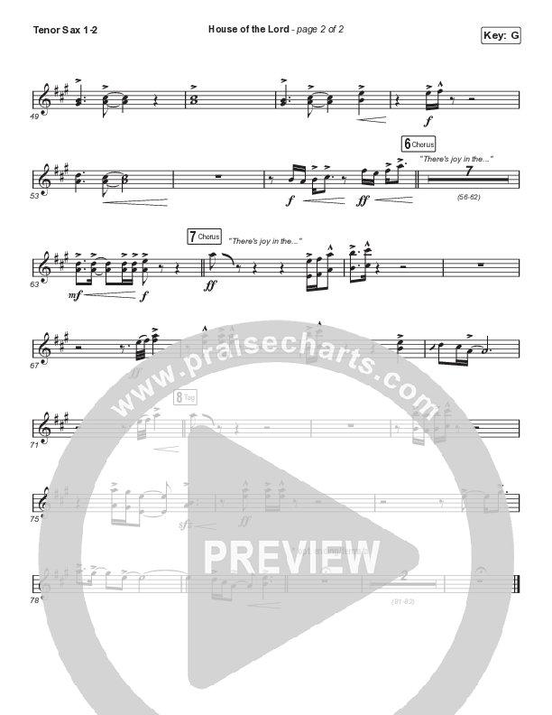 House Of The Lord (Choral Anthem SATB) Tenor Sax 1/2 (Phil Wickham / Arr. Cliff Duren / Mason Brown)
