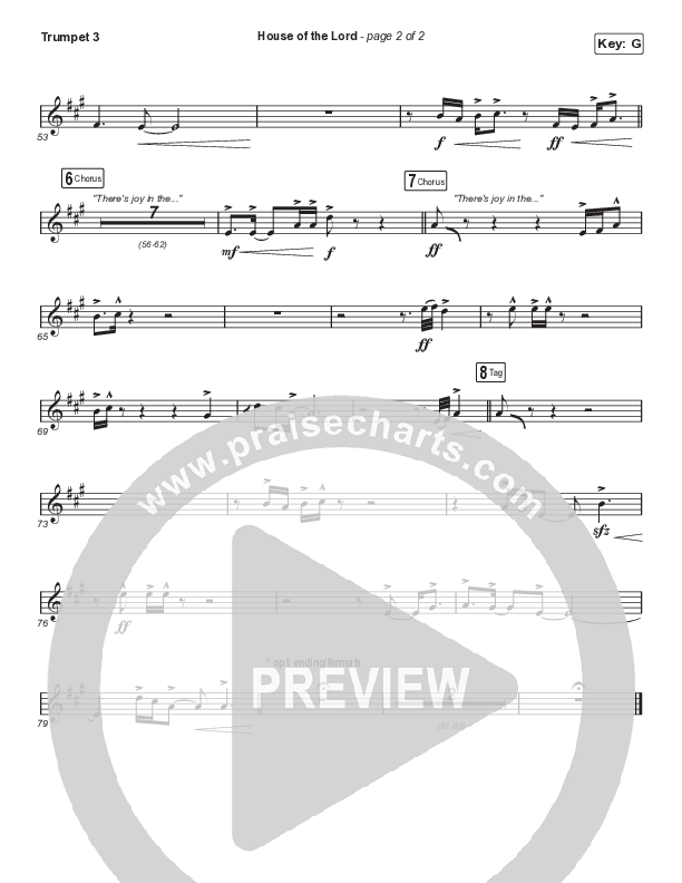 House Of The Lord (Choral Anthem SATB) Trumpet 3 (Phil Wickham / Arr. Cliff Duren / Mason Brown)