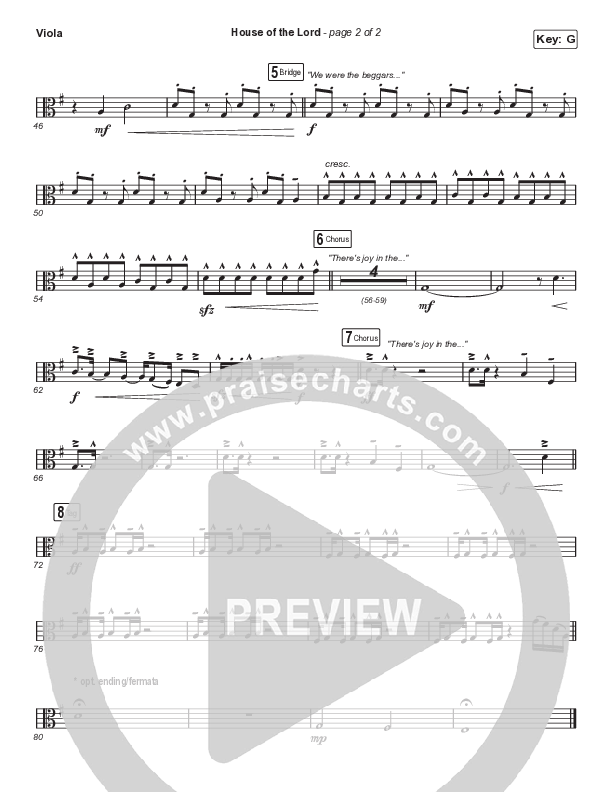 House Of The Lord (Choral Anthem SATB) Viola (Phil Wickham / Arr. Cliff Duren / Mason Brown)