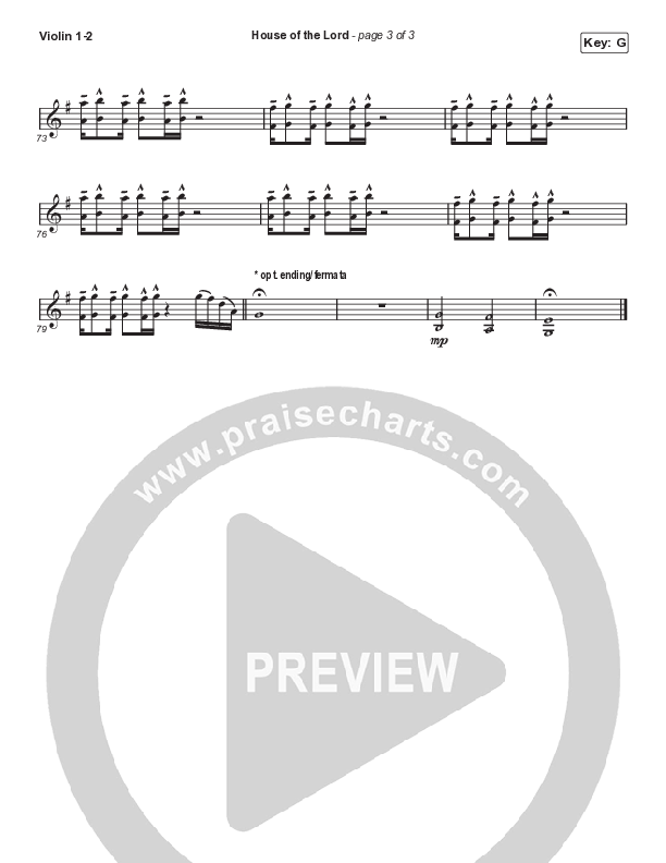 House Of The Lord (Choral Anthem SATB) String Pack (Phil Wickham / Arr. Cliff Duren / Mason Brown)