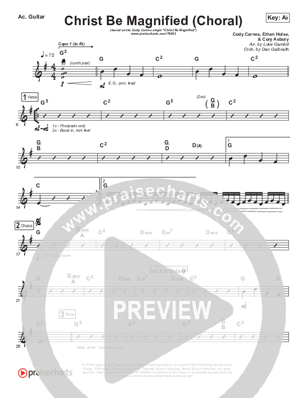 Christ Be Magnified (Choral Anthem SATB) Rhythm Chart (Cody Carnes / Arr. Luke Gambill)