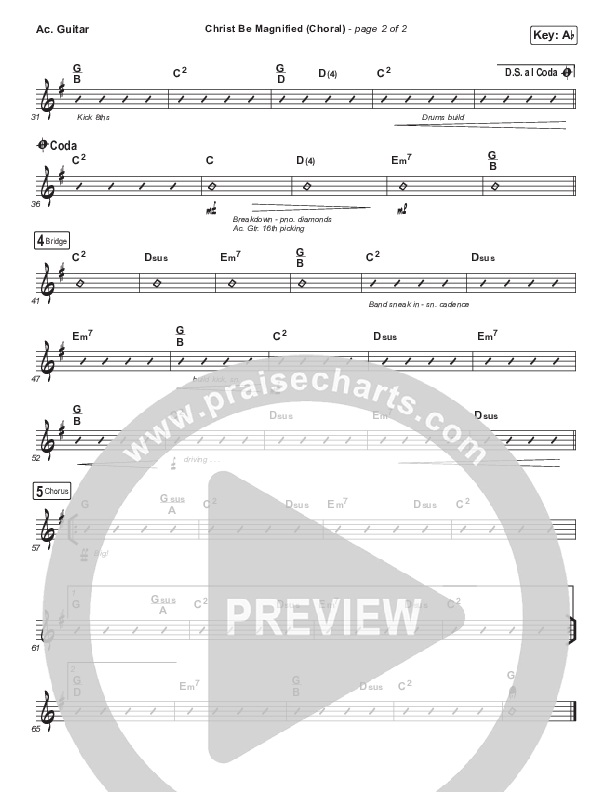 Christ Be Magnified (Choral Anthem SATB) Acoustic Guitar (Cody Carnes / Arr. Luke Gambill)