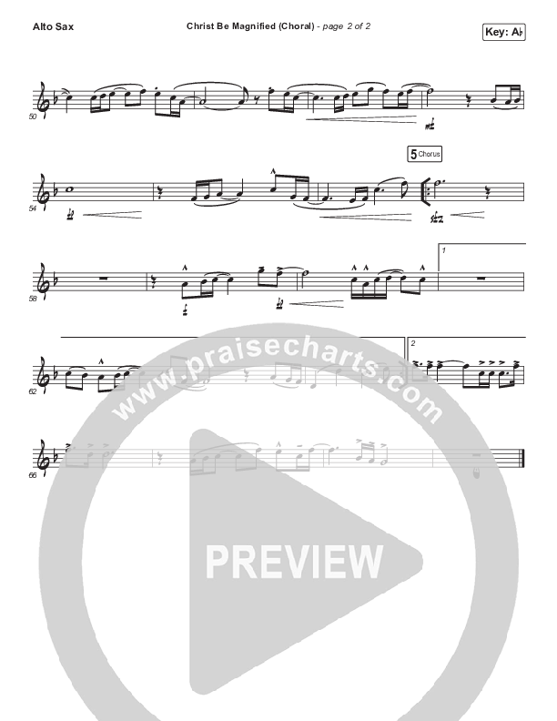 Christ Be Magnified (Choral Anthem SATB) Alto Sax (Cody Carnes / Arr. Luke Gambill)