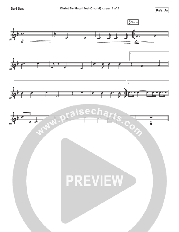 Christ Be Magnified (Choral Anthem SATB) Bari Sax (Cody Carnes / Arr. Luke Gambill)
