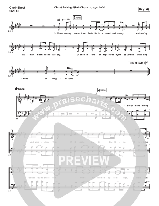 Christ Be Magnified (Choral Anthem SATB) Choir Vocals (SATB) (Cody Carnes / Arr. Luke Gambill)