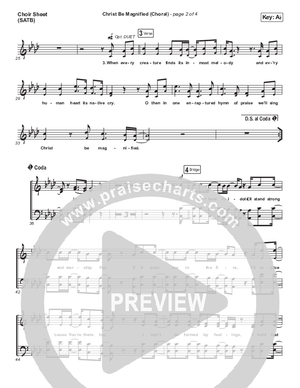 Christ Be Magnified (Choral Anthem SATB) Choir Sheet (SATB) (Cody Carnes / Arr. Luke Gambill)