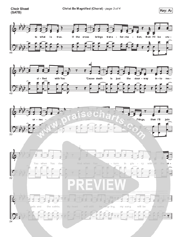 Christ Be Magnified (Choral Anthem SATB) Choir Sheet (SATB) (Cody Carnes / Arr. Luke Gambill)