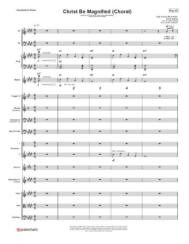 Christ Be Magnified (Choral Anthem SATB) Conductor's Score (Cody Carnes / Arr. Luke Gambill)