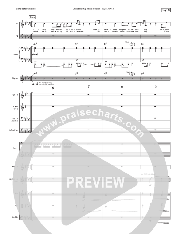 Christ Be Magnified (Choral Anthem SATB) Orchestration (Cody Carnes / Arr. Luke Gambill)