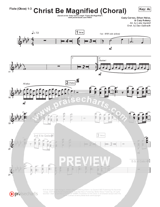Christ Be Magnified (Choral Anthem SATB) Wind Pack (Cody Carnes / Arr. Luke Gambill)