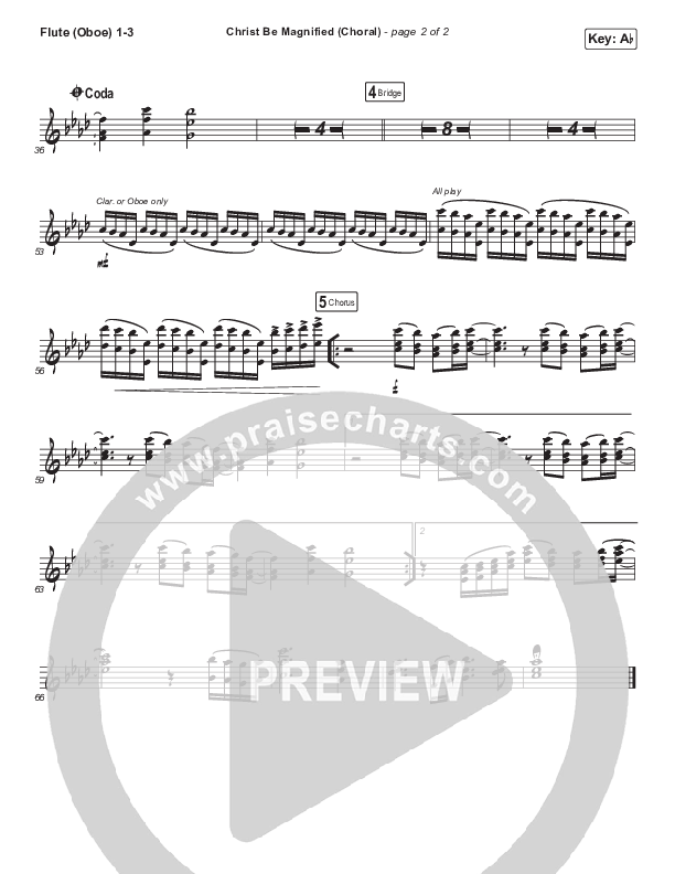 Christ Be Magnified (Choral Anthem SATB) Flute/Oboe 1/2/3 (Cody Carnes / Arr. Luke Gambill)