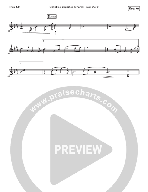 Christ Be Magnified (Choral Anthem SATB) French Horn 1/2 (Cody Carnes / Arr. Luke Gambill)