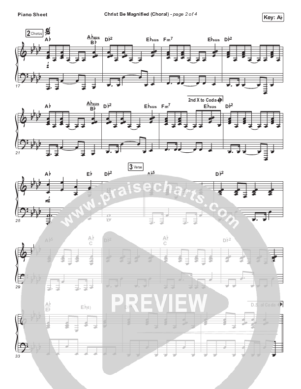 Christ Be Magnified (Choral Anthem SATB) Piano Sheet (Cody Carnes / Arr. Luke Gambill)