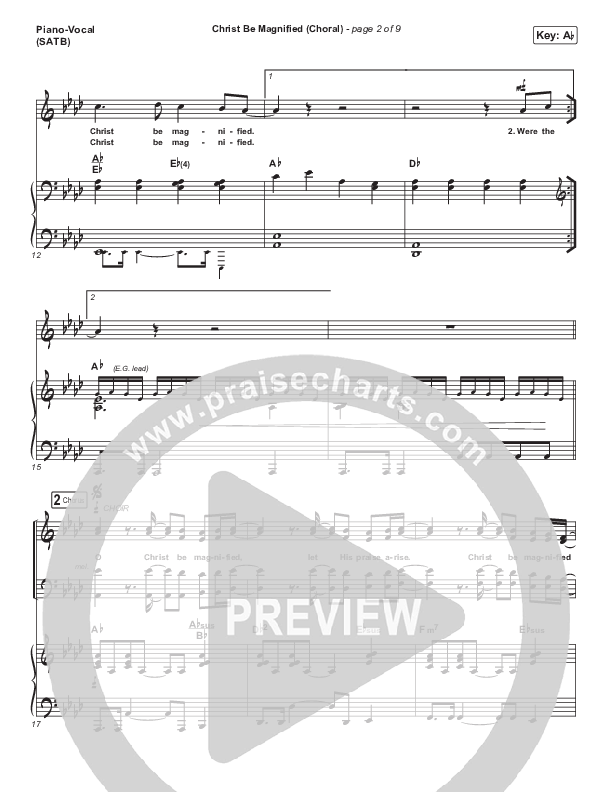 Christ Be Magnified (Choral Anthem SATB) Piano/Vocal Pack (Cody Carnes / Arr. Luke Gambill)