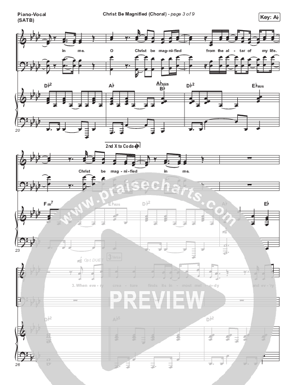 Christ Be Magnified (Choral Anthem SATB) Piano/Vocal (SATB) (Cody Carnes / Arr. Luke Gambill)