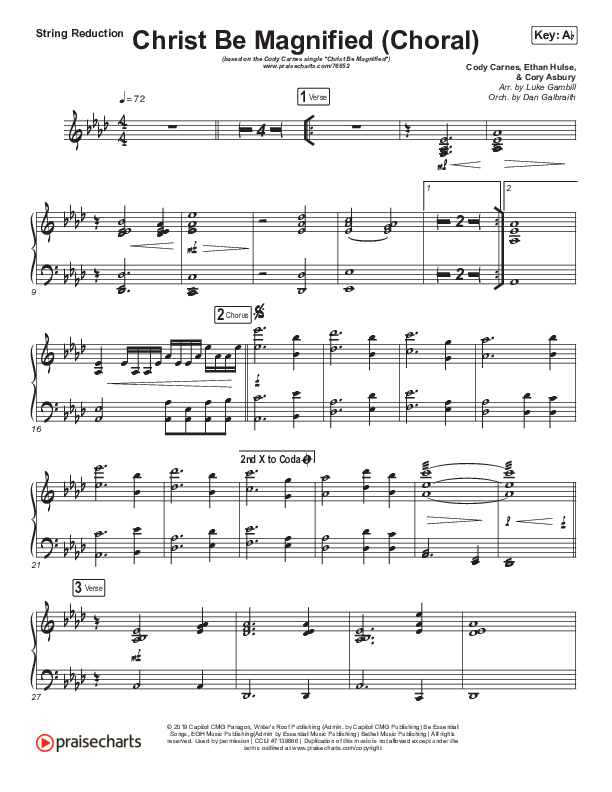 Christ Be Magnified (Choral Anthem SATB) Synth Strings (Cody Carnes / Arr. Luke Gambill)