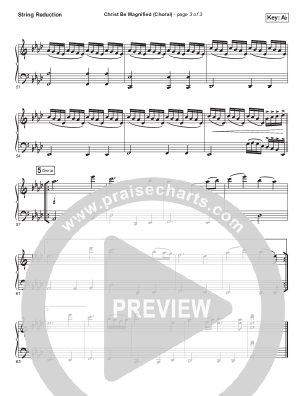 Christ Be Magnified (Choral Anthem SATB) String Pack (Cody Carnes / Arr. Luke Gambill)