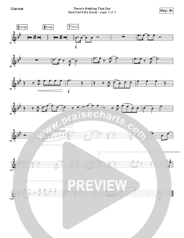 There's Nothing That Our God Can't Do (Choral Anthem SATB) Clarinet (Passion / Kristian Stanfill / Arr. Luke Gambill)
