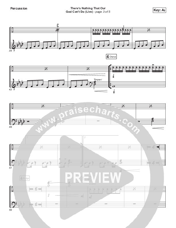 There's Nothing That Our God Can't Do (Choral Anthem SATB) Percussion (Passion / Kristian Stanfill / Arr. Luke Gambill)