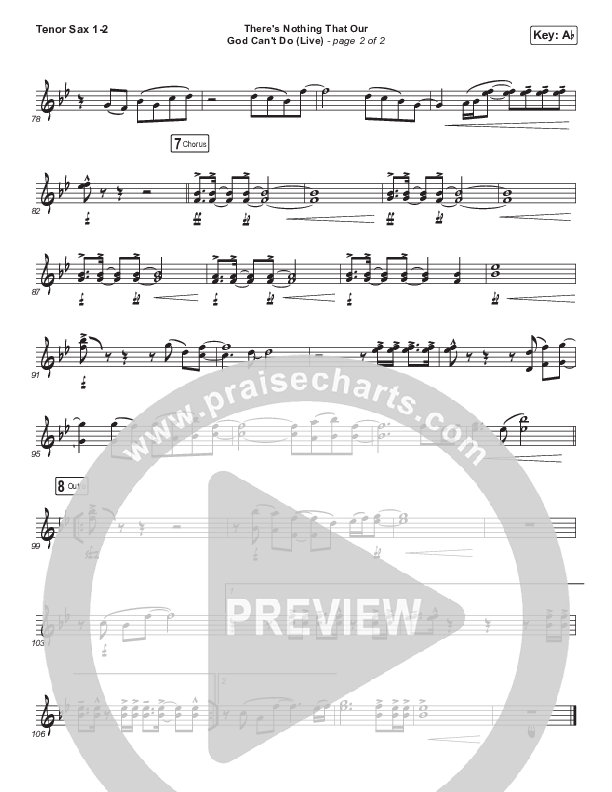 There's Nothing That Our God Can't Do (Choral Anthem SATB) Tenor Sax 1/2 (Passion / Kristian Stanfill / Arr. Luke Gambill)