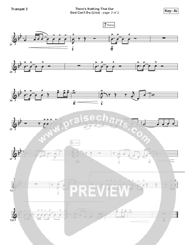 There's Nothing That Our God Can't Do (Choral Anthem SATB) Trumpet 3 (Passion / Kristian Stanfill / Arr. Luke Gambill)