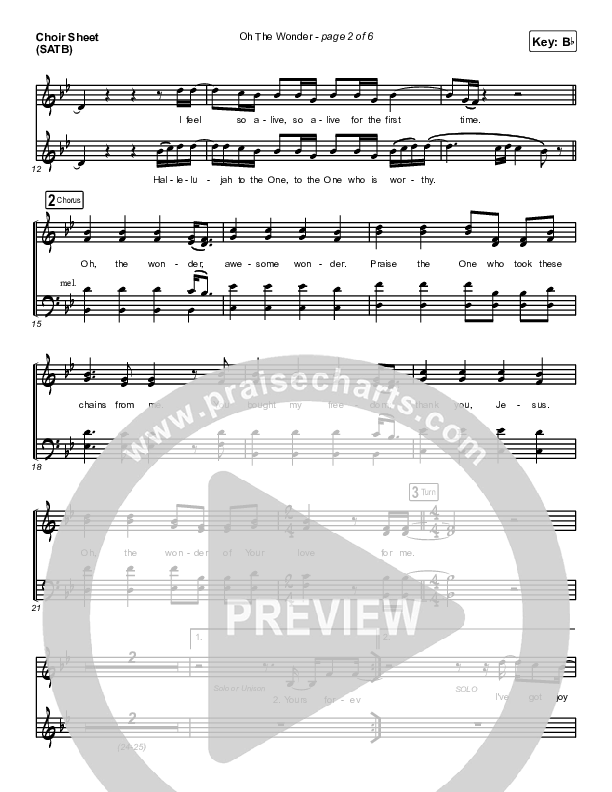 Oh The Wonder Choir Sheet (SATB) (Cross Point Music)